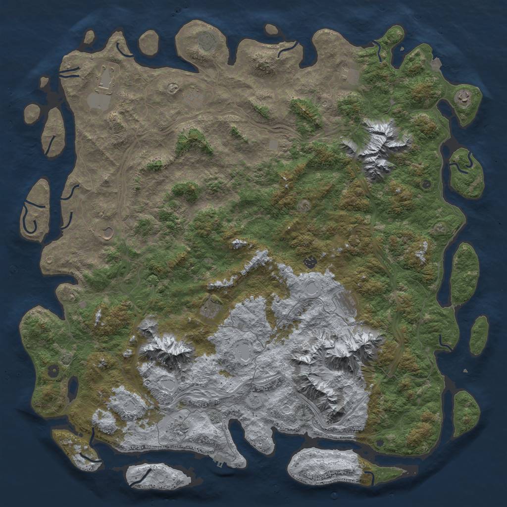 Rust Map: Procedural Map, Size: 6000, Seed: 1803215865, 18 Monuments