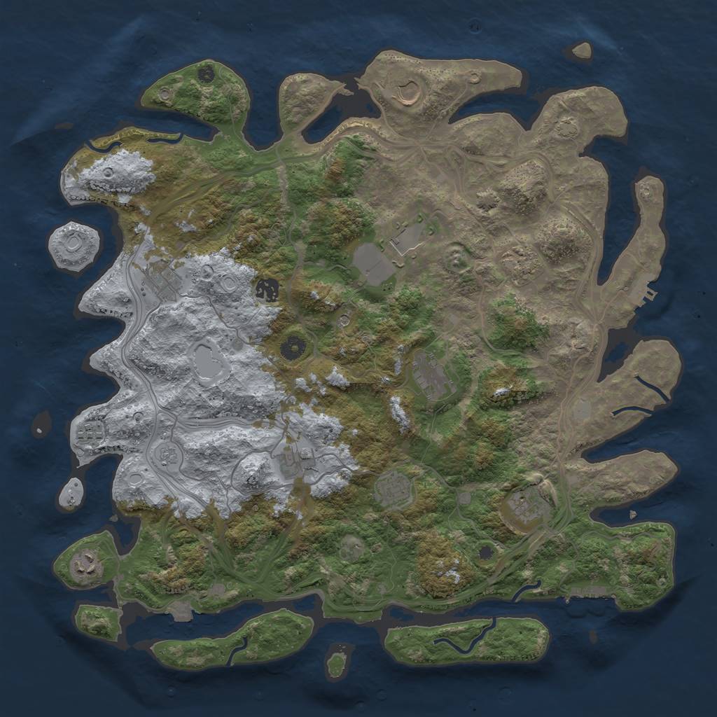 Rust Map: Procedural Map, Size: 4400, Seed: 82953395, 19 Monuments