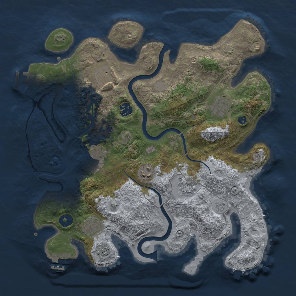 Rust Map: Procedural Map, Size: 3400, Seed: 4565168, 14 Monuments