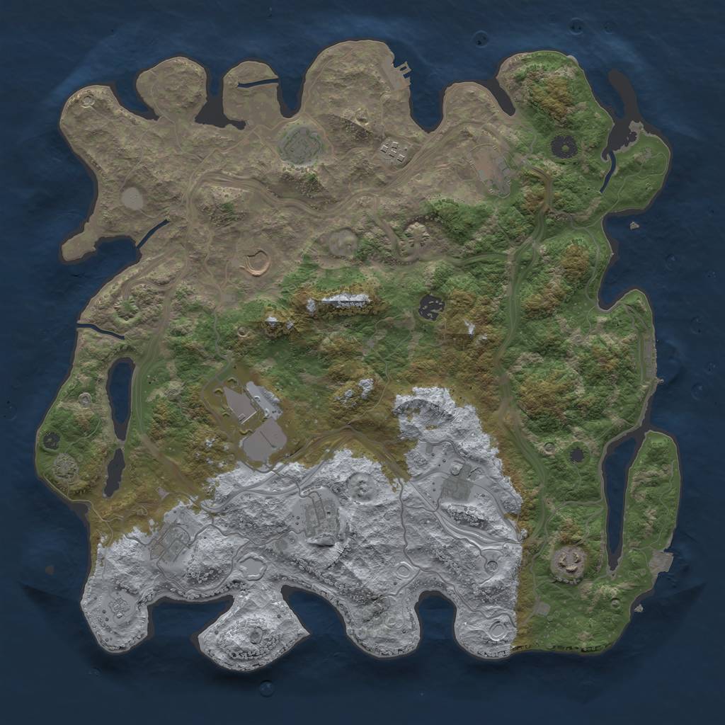 Rust Map: Procedural Map, Size: 4300, Seed: 52506364, 18 Monuments