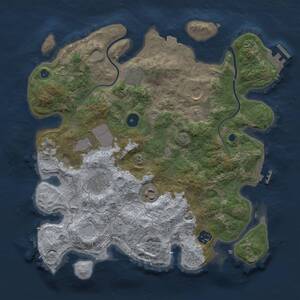 Thumbnail Rust Map: Procedural Map, Size: 3500, Seed: 5526, 13 Monuments