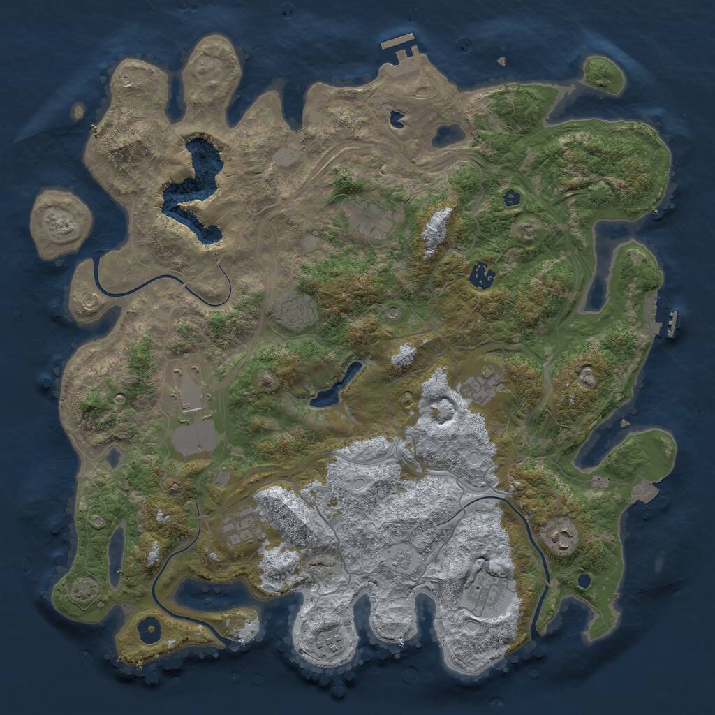 Rust Map: Procedural Map, Size: 4250, Seed: 564897, 15 Monuments