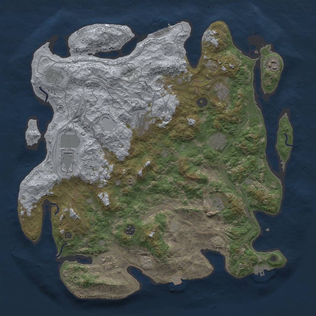 Rust Map: Procedural Map, Size: 4400, Seed: 282701082, 18 Monuments
