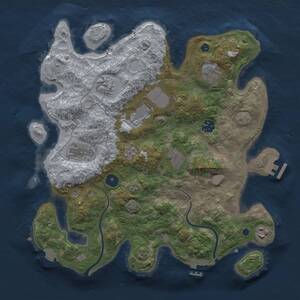 Thumbnail Rust Map: Procedural Map, Size: 3577, Seed: 2030192788, 14 Monuments