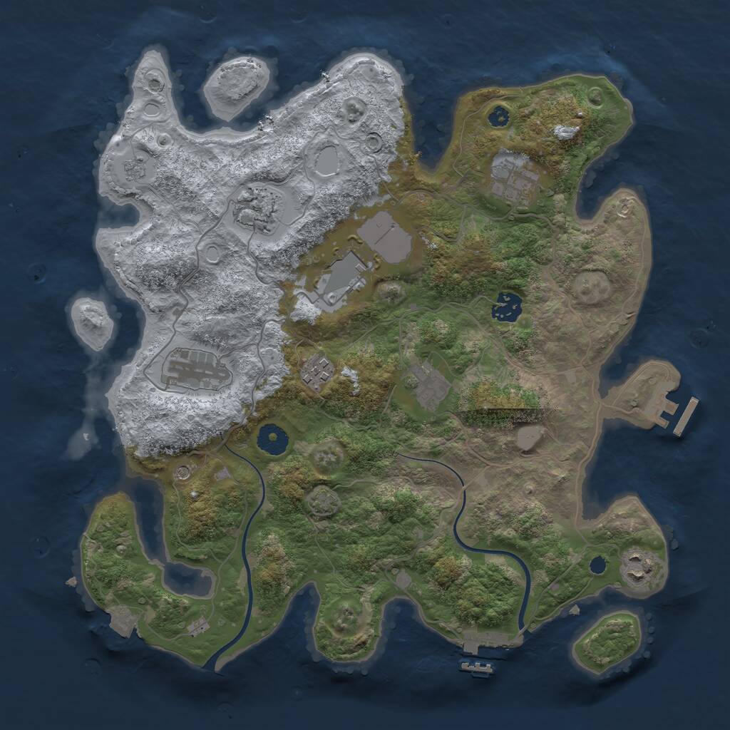 Rust Map: Procedural Map, Size: 3577, Seed: 2030192788, 14 Monuments