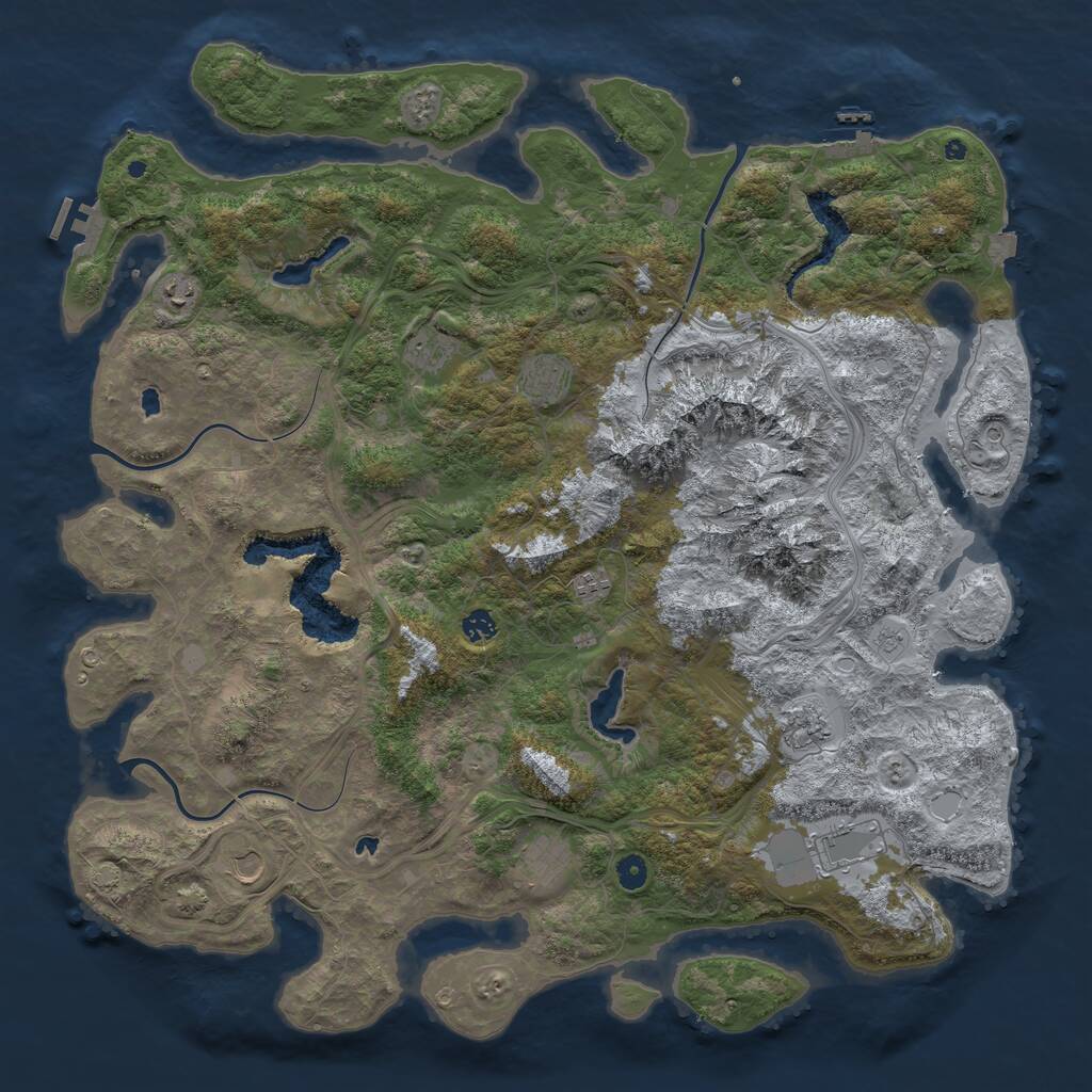 Rust Map: Procedural Map, Size: 5000, Seed: 1869358745, 15 Monuments