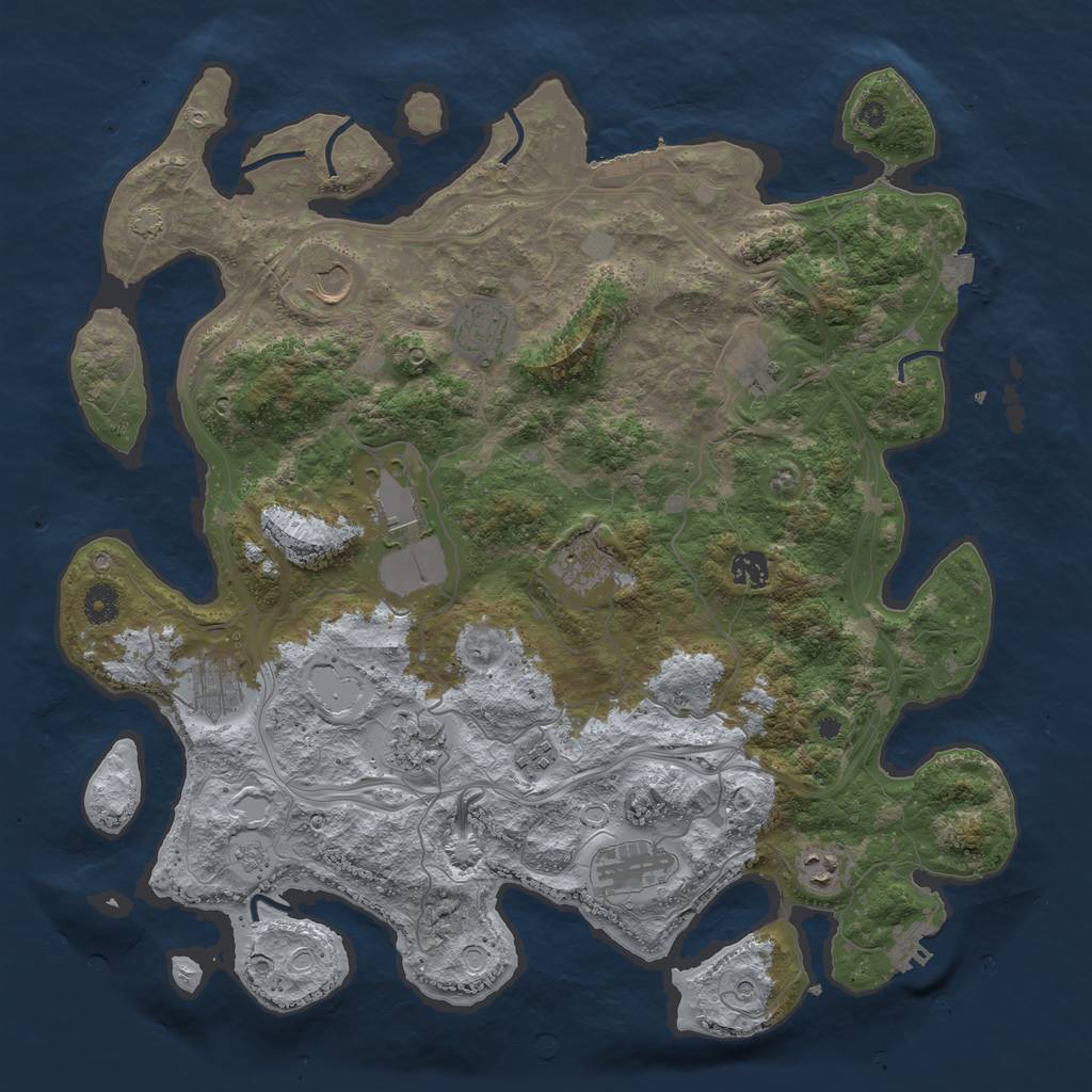 Rust Map: Procedural Map, Size: 4250, Seed: 901294215, 19 Monuments