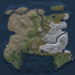 Thumbnail Rust Map: Procedural Map, Size: 3659, Seed: 39493746, 16 Monuments