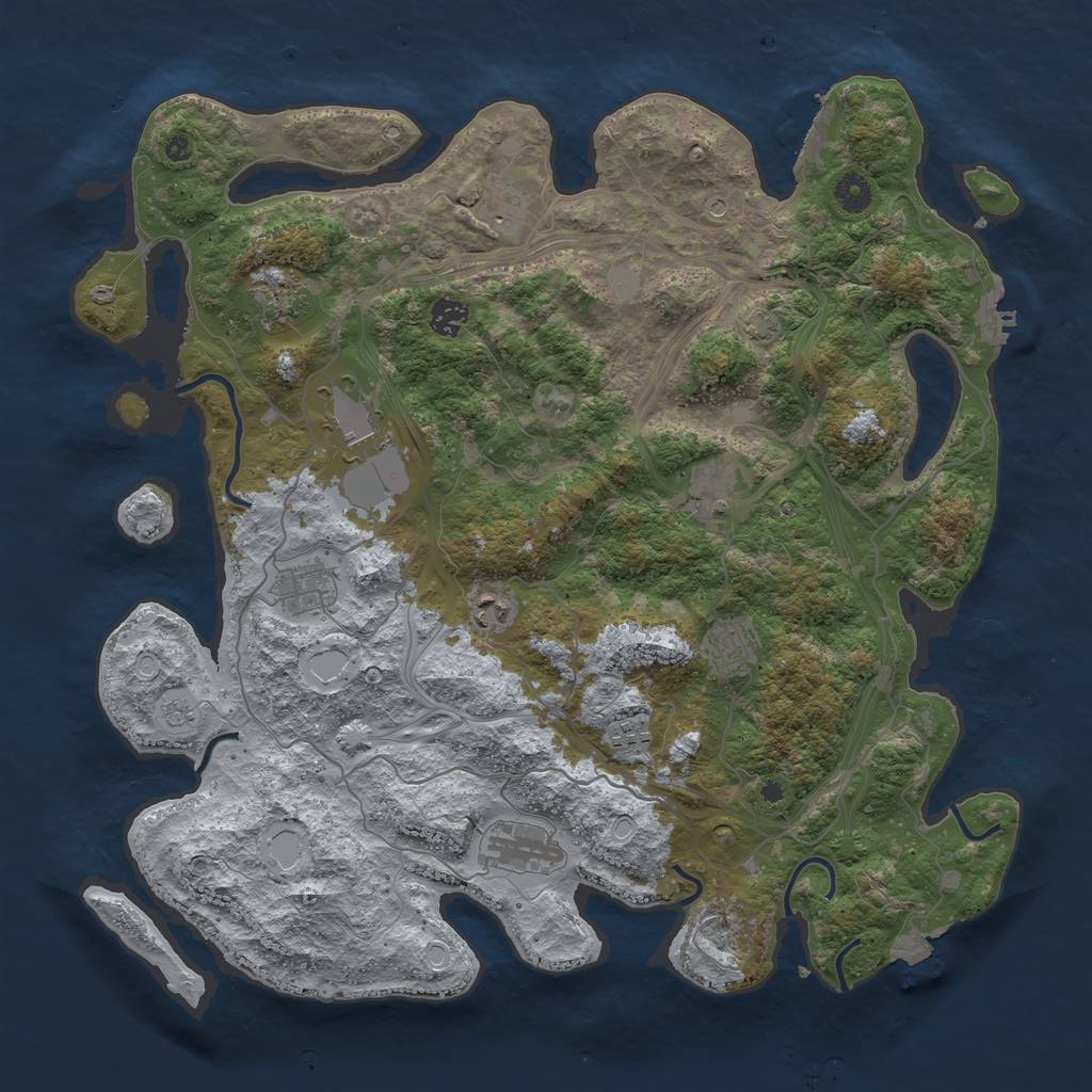 Rust Map: Procedural Map, Size: 4300, Seed: 19301, 18 Monuments