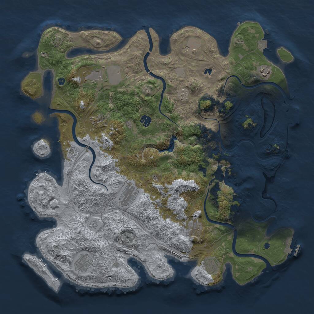 Rust Map: Procedural Map, Size: 4300, Seed: 19301, 16 Monuments