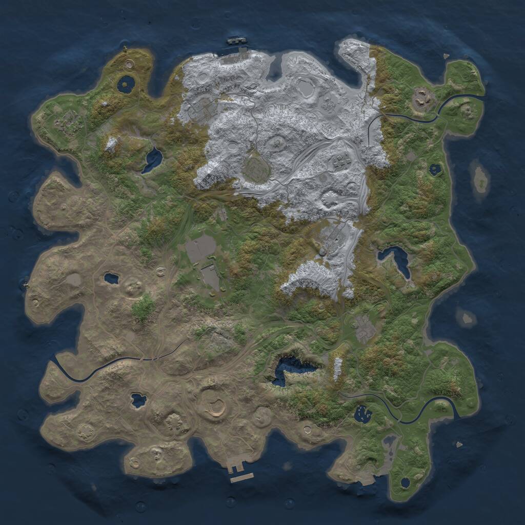 Rust Map: Procedural Map, Size: 4500, Seed: 30524, 16 Monuments