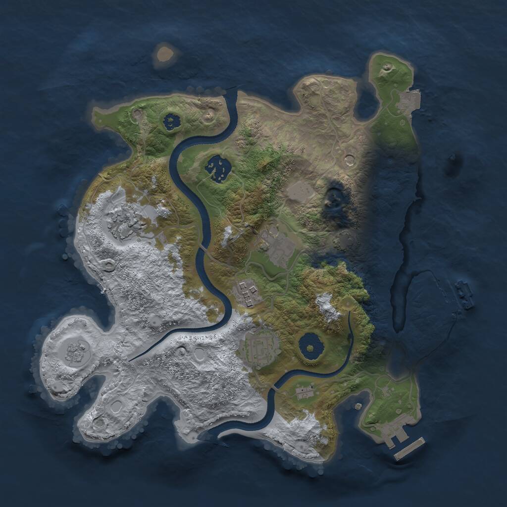 Rust Map: Procedural Map, Size: 3000, Seed: 354701758, 11 Monuments