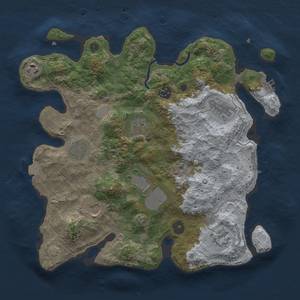 Thumbnail Rust Map: Procedural Map, Size: 3500, Seed: 43310165, 16 Monuments