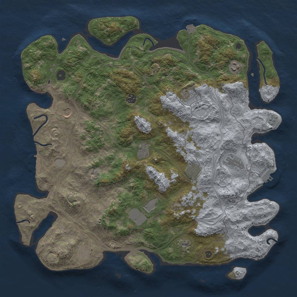 Rust Map: Procedural Map, Size: 4500, Seed: 1633250297, 19 Monuments