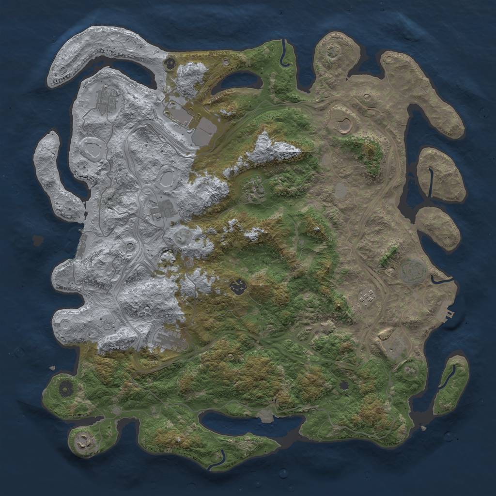Rust Map: Procedural Map, Size: 4700, Seed: 183256915, 19 Monuments