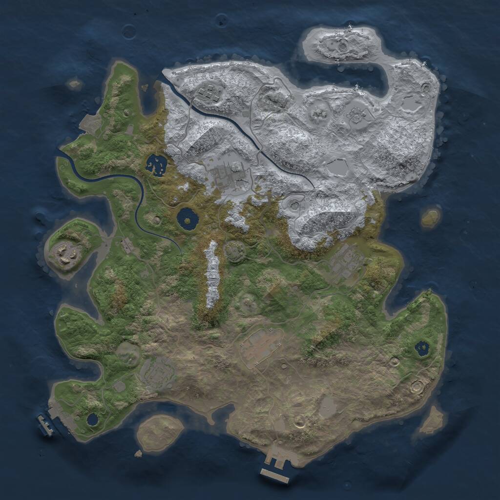 Rust Map: Procedural Map, Size: 3466, Seed: 13825, 13 Monuments