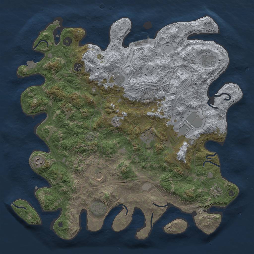 Rust Map: Procedural Map, Size: 4250, Seed: 2060702941, 17 Monuments