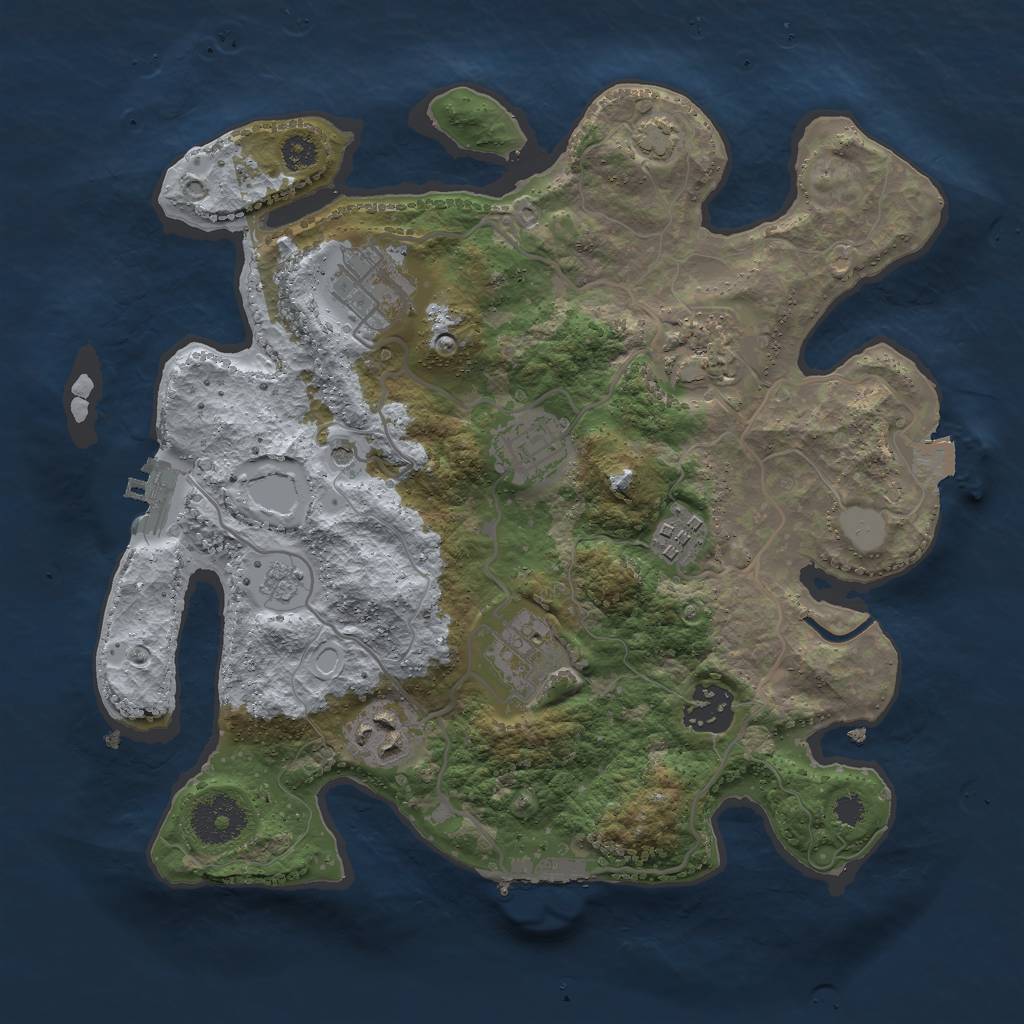 Rust Map: Procedural Map, Size: 3000, Seed: 614806884, 15 Monuments