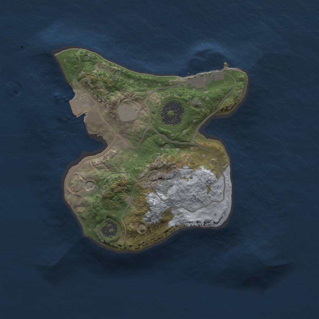Rust Map: Procedural Map, Size: 2000, Seed: 913139, 5 Monuments