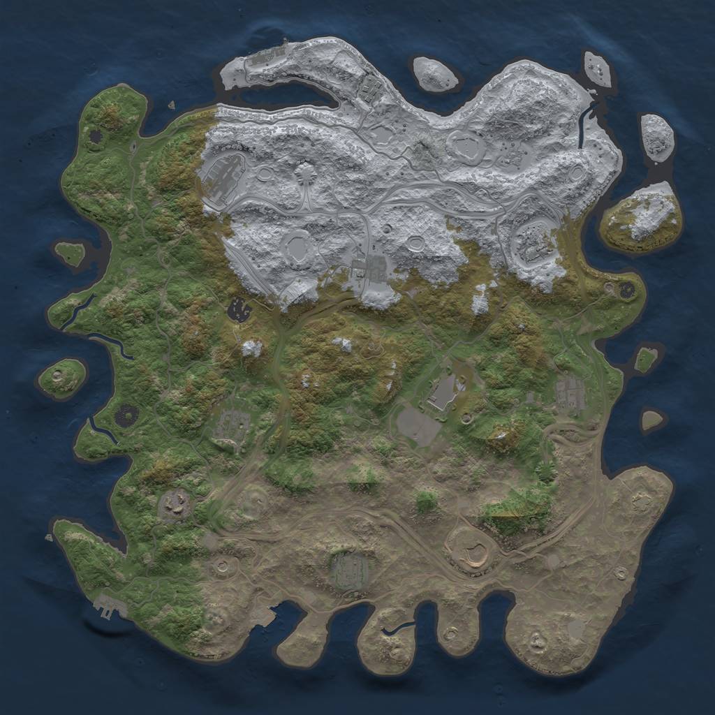 Rust Map: Procedural Map, Size: 4500, Seed: 11897897, 19 Monuments