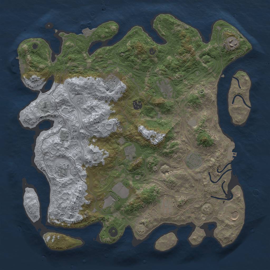 Rust Map: Procedural Map, Size: 4250, Seed: 1581675228, 19 Monuments