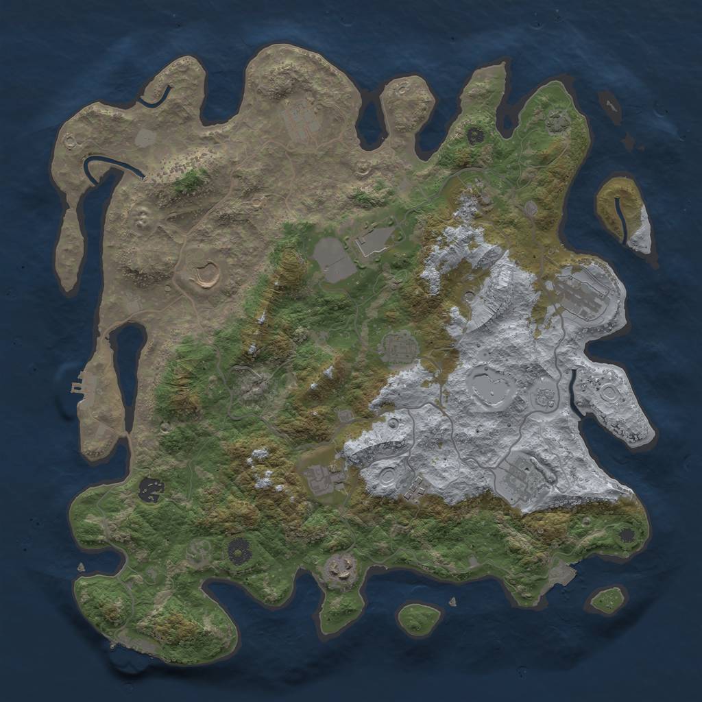 Rust Map: Procedural Map, Size: 4096, Seed: 1863161939, 19 Monuments