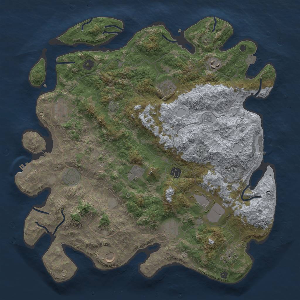Rust Map: Procedural Map, Size: 4188, Seed: 1111, 19 Monuments