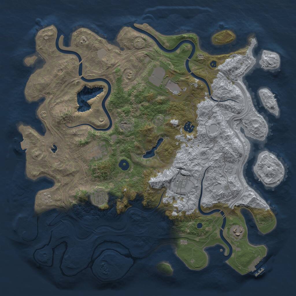 Rust Map: Procedural Map, Size: 4250, Seed: 6969526, 13 Monuments