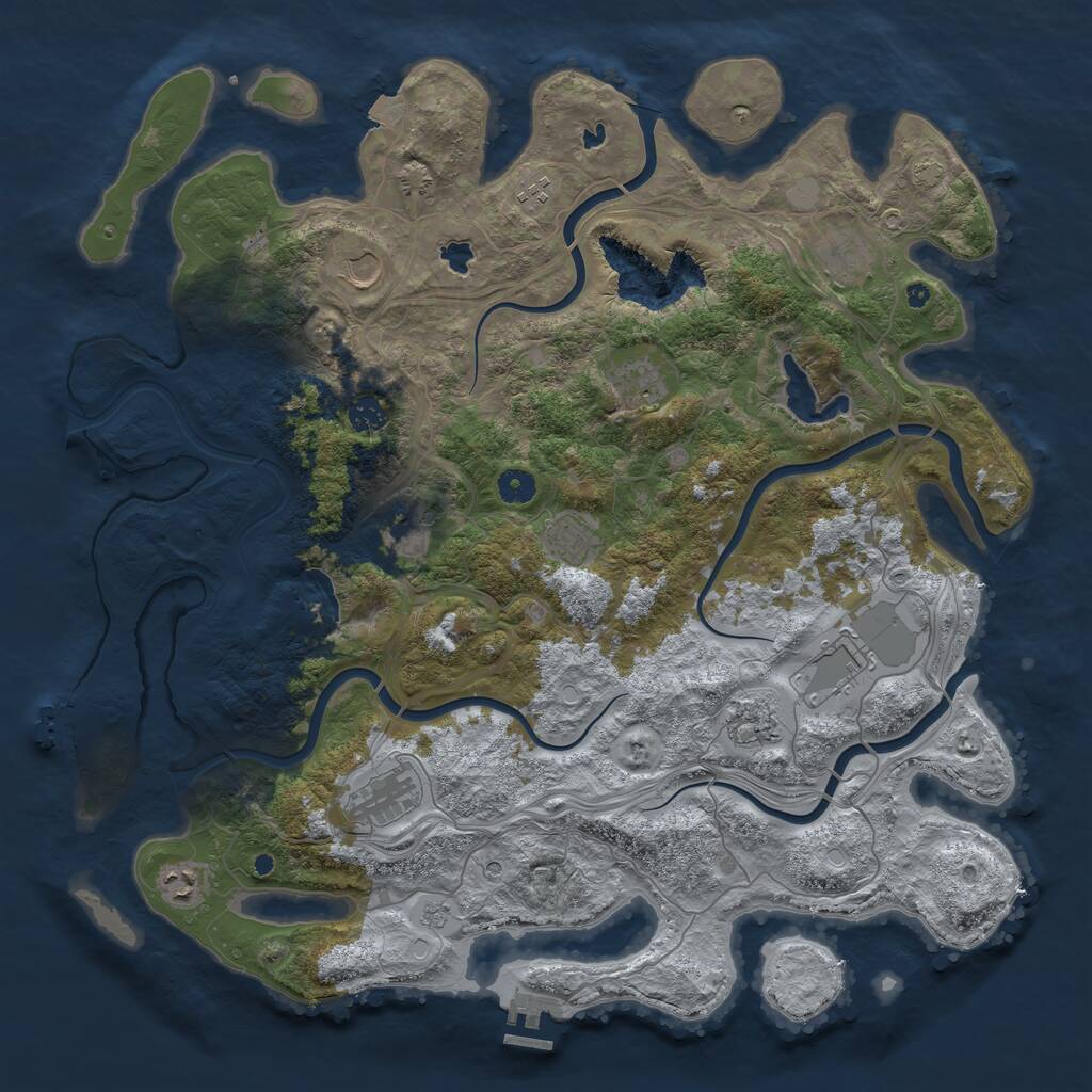 Rust Map: Procedural Map, Size: 4500, Seed: 1684777753, 17 Monuments