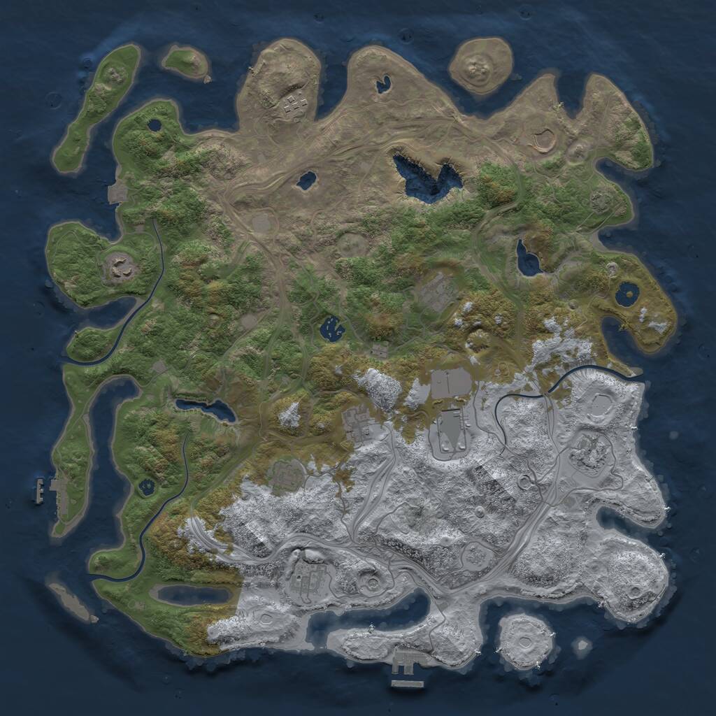 Rust Map: Procedural Map, Size: 4500, Seed: 1684777753, 16 Monuments