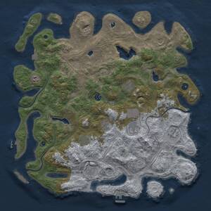 Thumbnail Rust Map: Procedural Map, Size: 4500, Seed: 1684777753, 16 Monuments