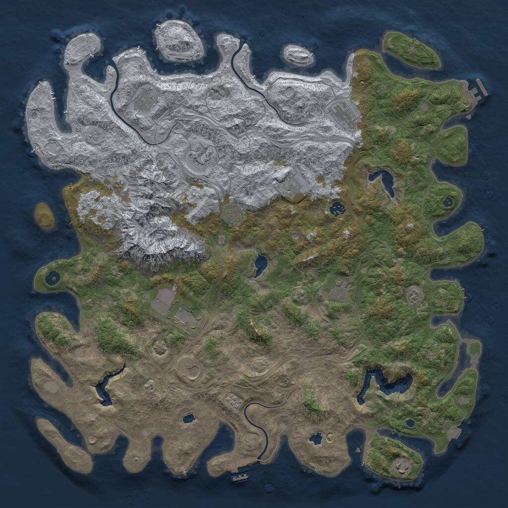 Rust Map: Procedural Map, Size: 5250, Seed: 471998658, 17 Monuments