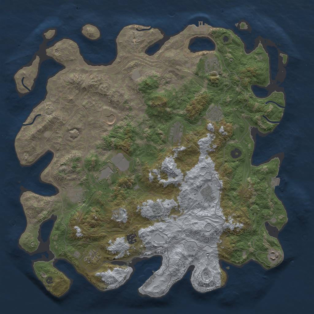 Rust Map: Procedural Map, Size: 4500, Seed: 1658137138, 19 Monuments