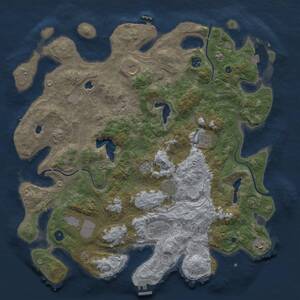 Thumbnail Rust Map: Procedural Map, Size: 4500, Seed: 1658137138, 14 Monuments