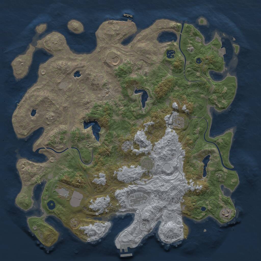 Rust Map: Procedural Map, Size: 4500, Seed: 1658137138, 14 Monuments