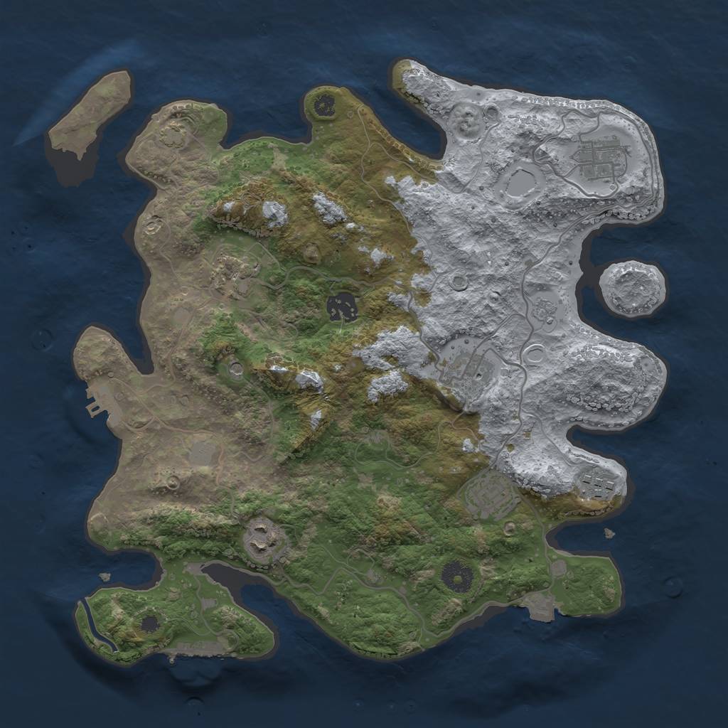 Rust Map: Procedural Map, Size: 3450, Seed: 59020000, 15 Monuments