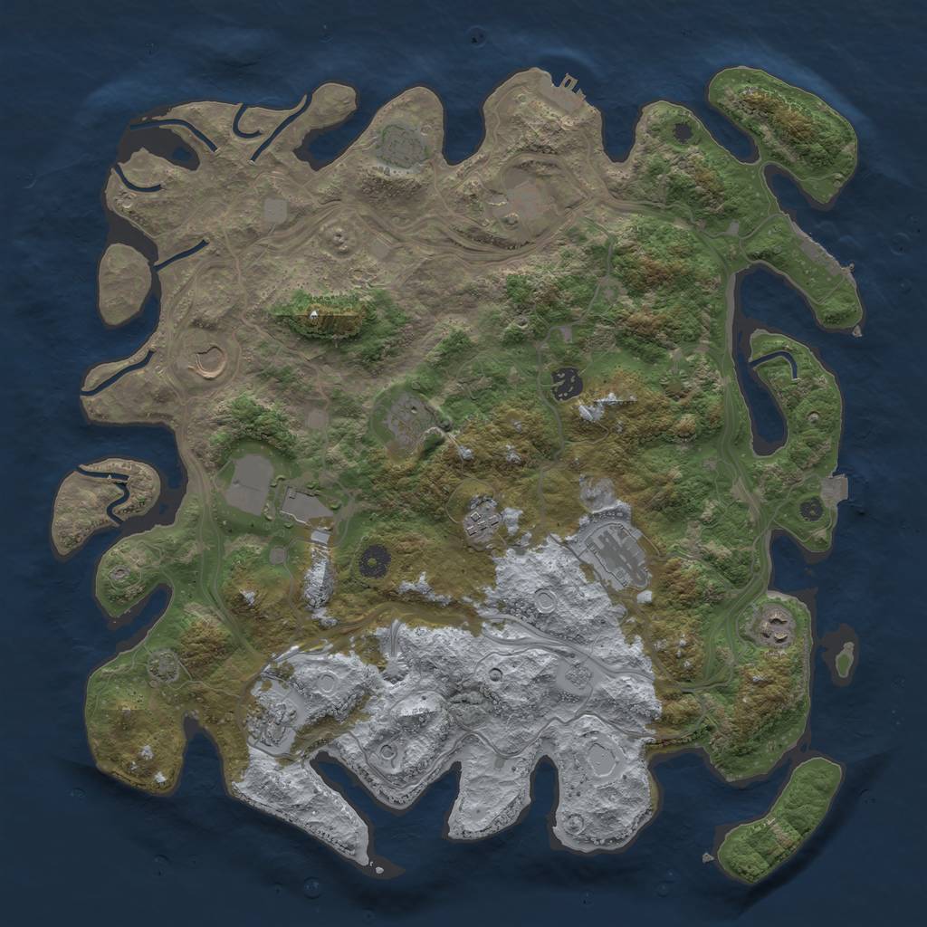 Rust Map: Procedural Map, Size: 4250, Seed: 21763947, 18 Monuments