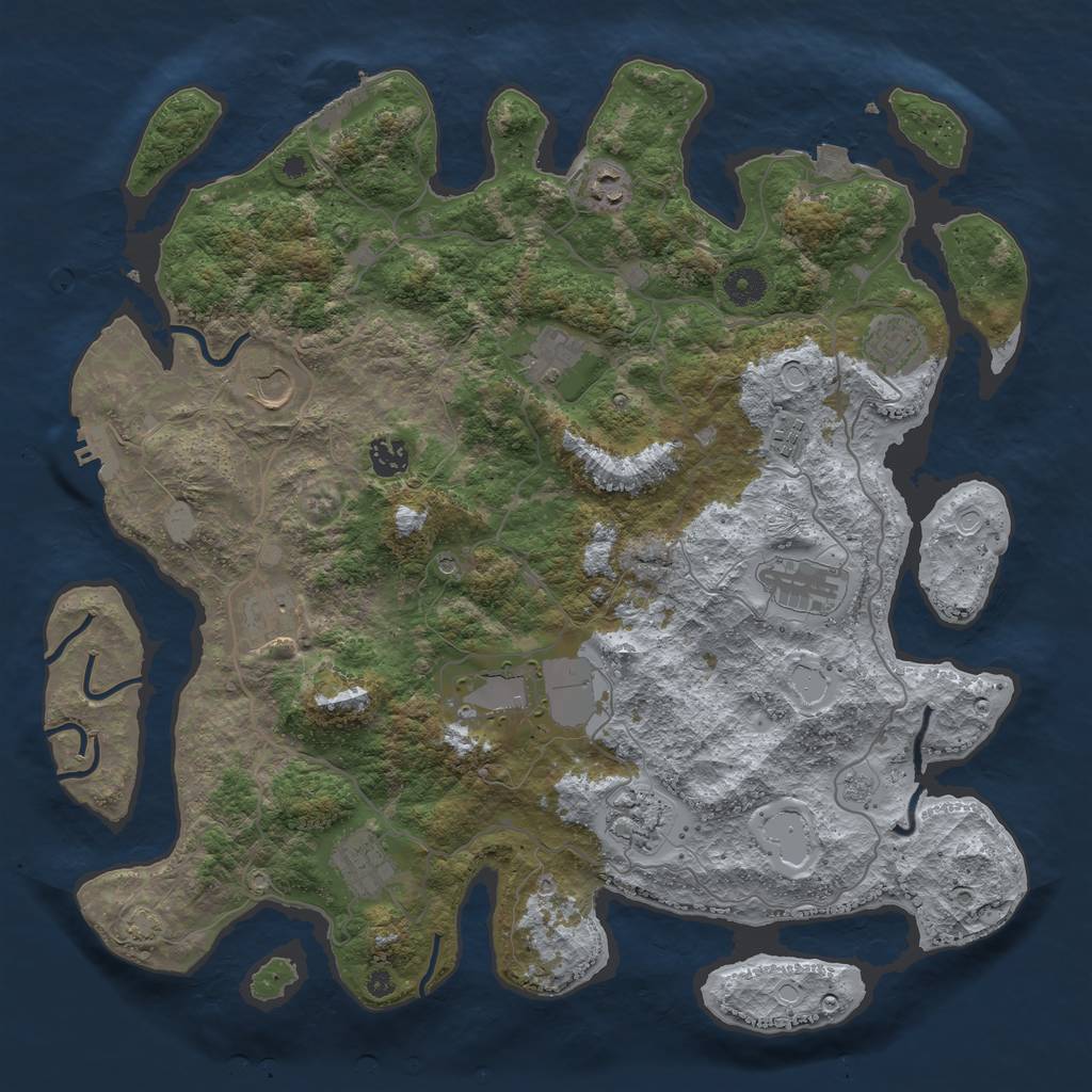 Rust Map: Procedural Map, Size: 4100, Seed: 16334, 19 Monuments