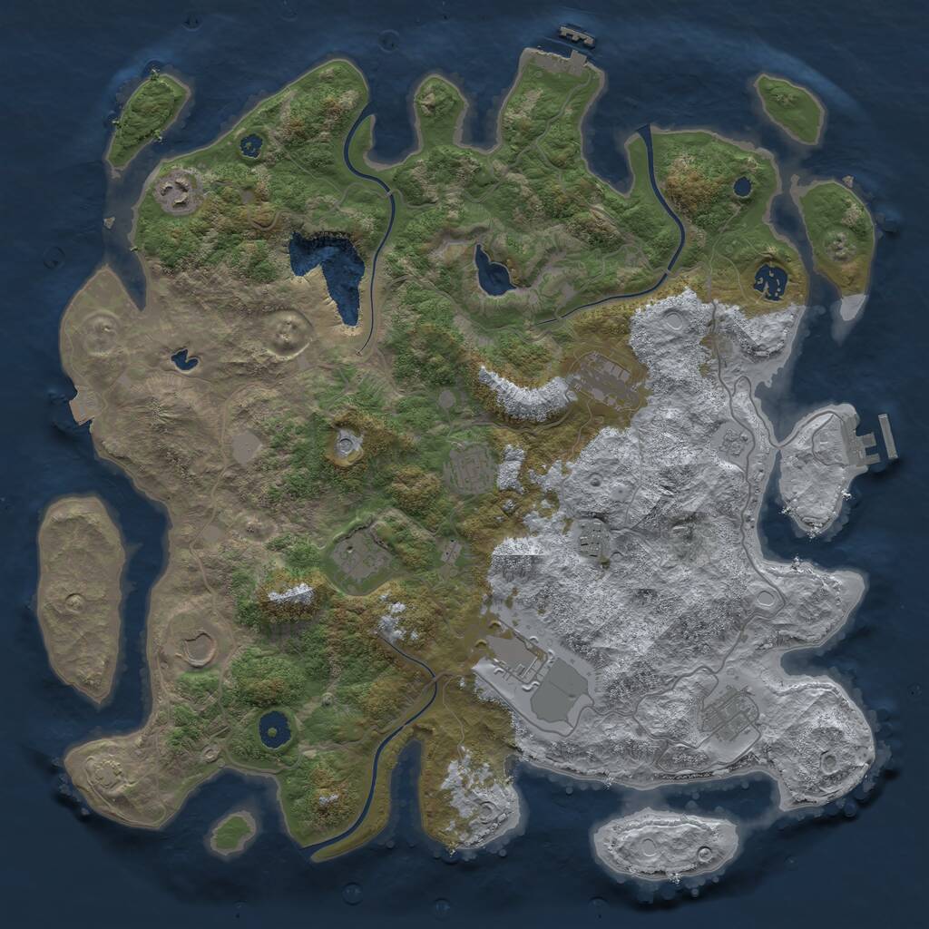Rust Map: Procedural Map, Size: 4100, Seed: 16334, 15 Monuments