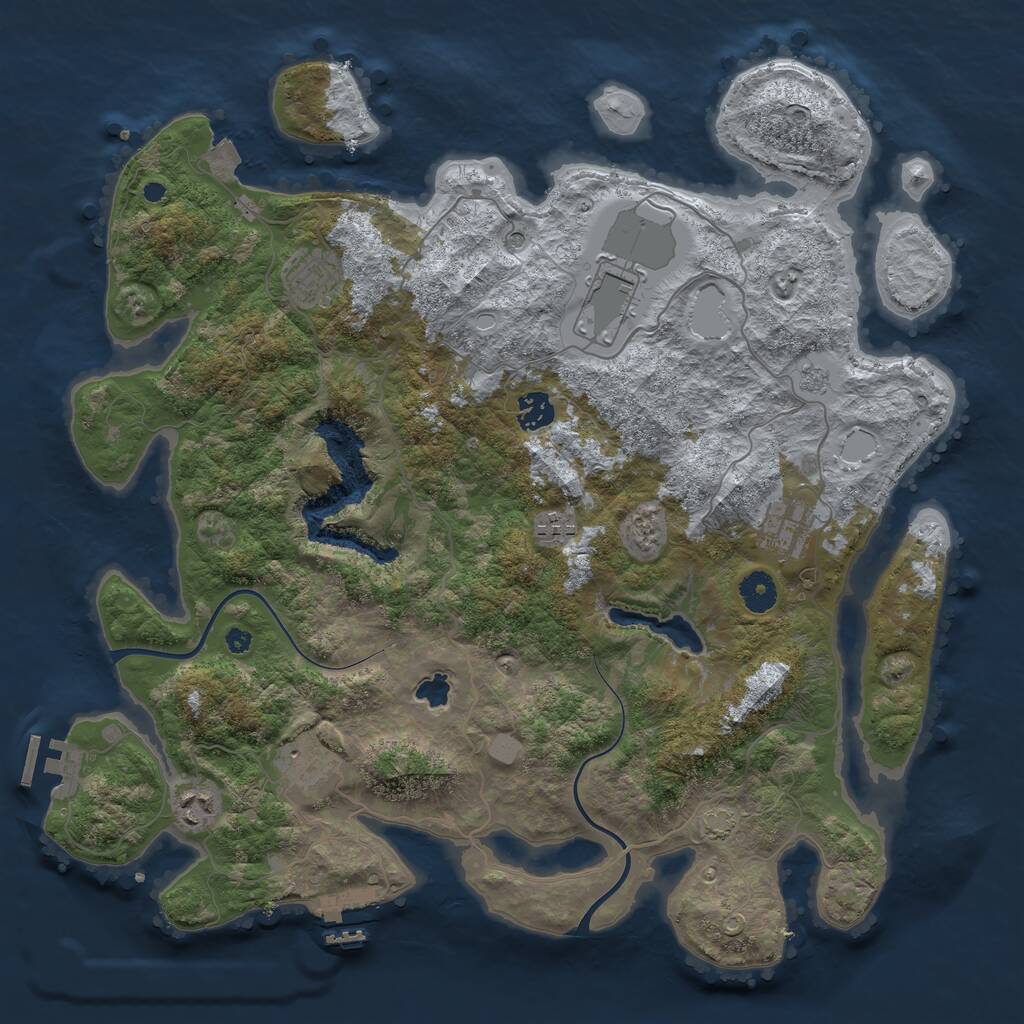 Rust Map: Procedural Map, Size: 4000, Seed: 726633819, 13 Monuments