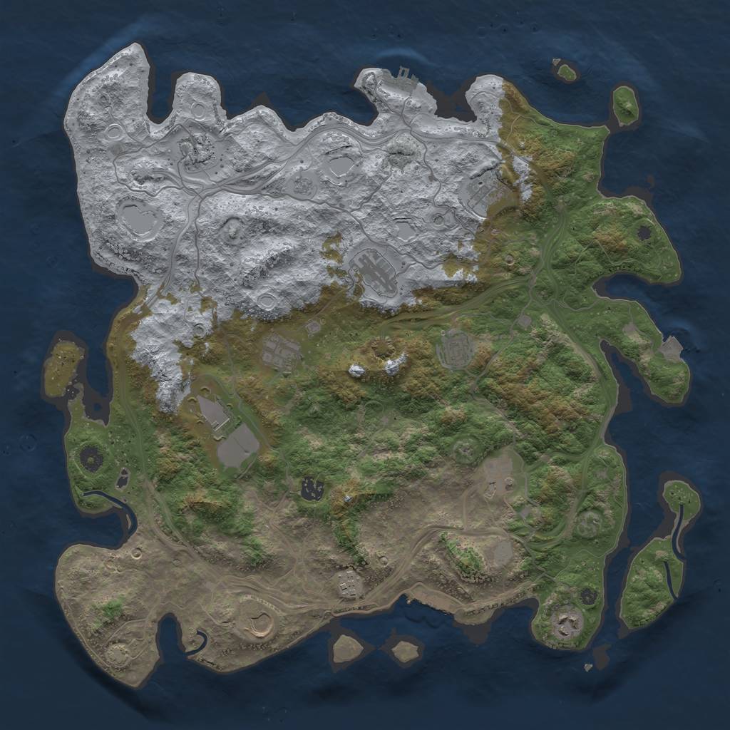 Rust Map: Procedural Map, Size: 4500, Seed: 12459421, 19 Monuments