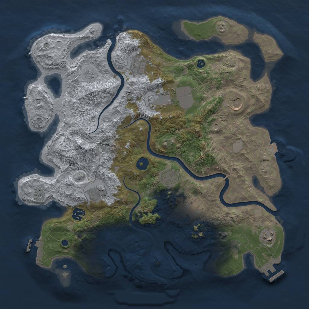 Rust Map: Procedural Map, Size: 3700, Seed: 2052024, 15 Monuments