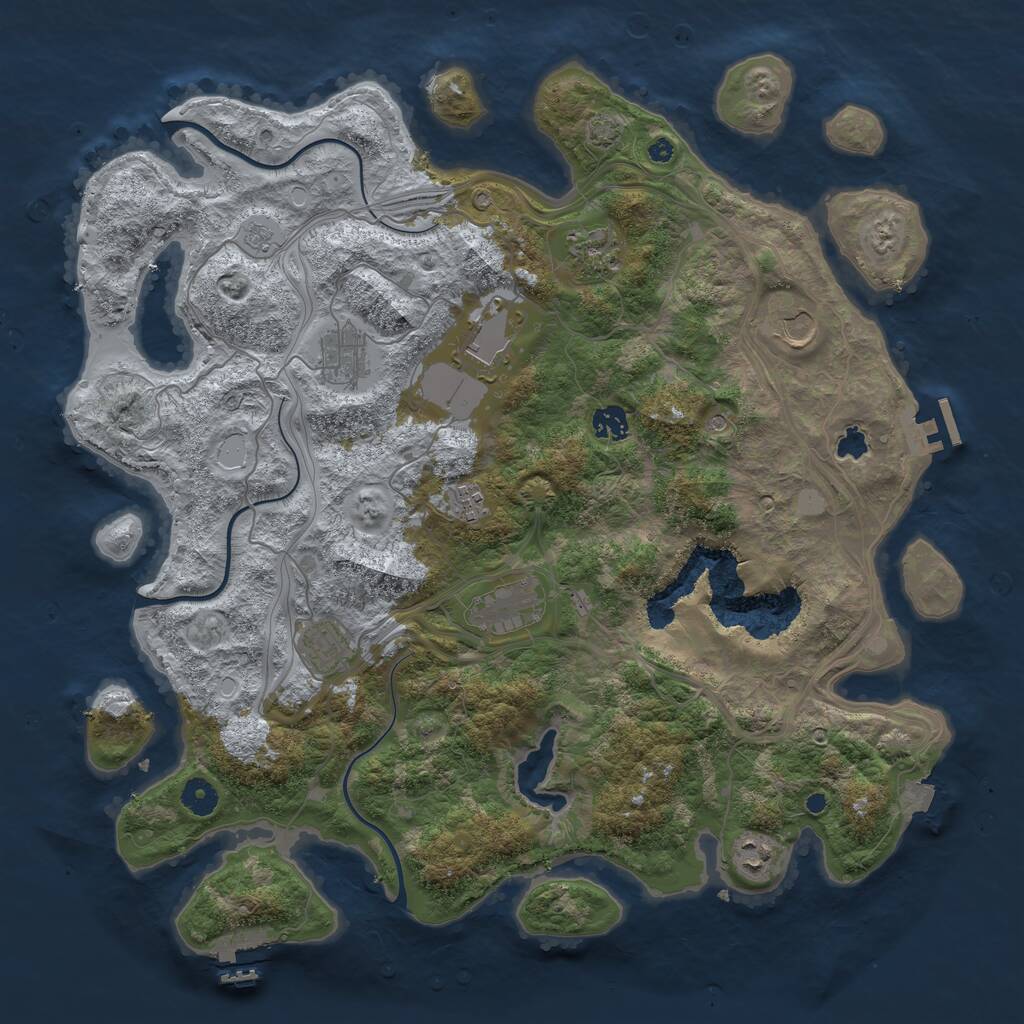 Rust Map: Procedural Map, Size: 4250, Seed: 1145144029, 15 Monuments