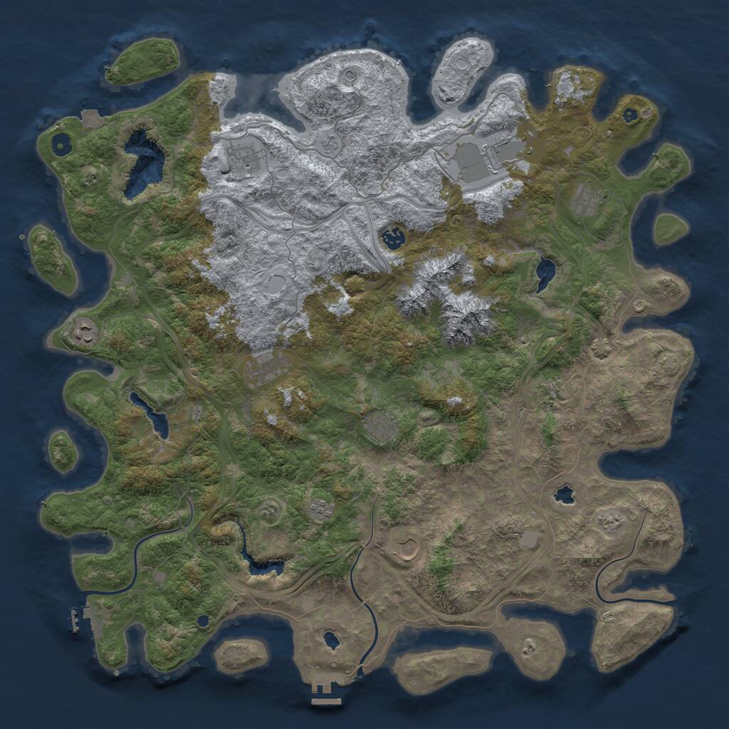 Rust Map: Procedural Map, Size: 5000, Seed: 39551359, 16 Monuments