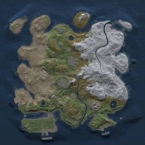 Thumbnail Rust Map: Procedural Map, Size: 3000, Seed: 2388575, 10 Monuments