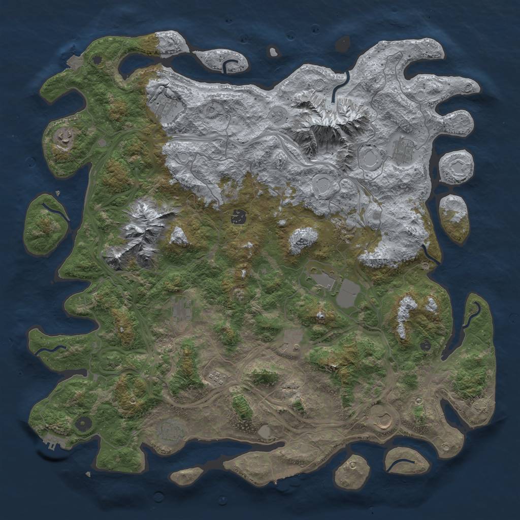 Rust Map: Procedural Map, Size: 5000, Seed: 2118376669, 19 Monuments