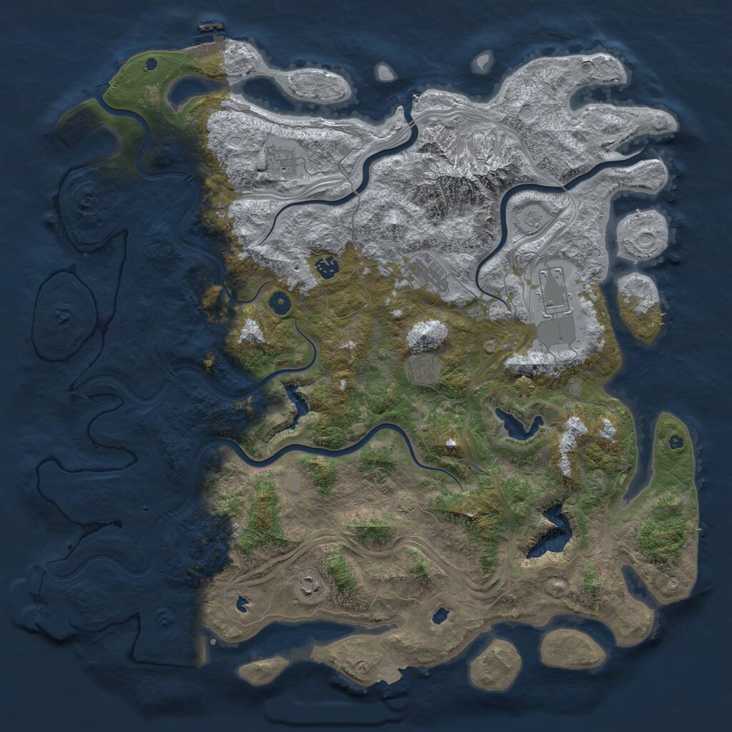 Rust Map: Procedural Map, Size: 5000, Seed: 2118376669, 13 Monuments