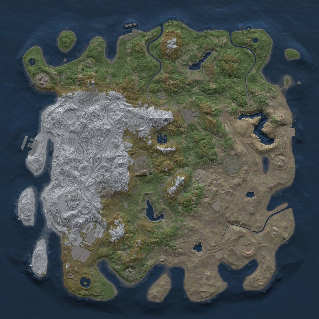 Rust Map: Procedural Map, Size: 4500, Seed: 46559, 16 Monuments