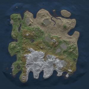 Thumbnail Rust Map: Procedural Map, Size: 3500, Seed: 380393381, 15 Monuments