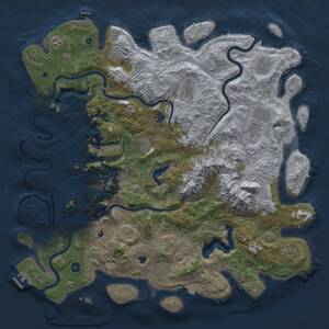 Thumbnail Rust Map: Procedural Map, Size: 5000, Seed: 8563464, 17 Monuments